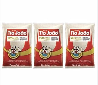 Arroz Branco Brasileiro Tio Joao 907g - Pack 3 x 907g - Brazilian White Rice