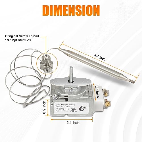 Compare 60125401 Deep Fryer Thermostat with Knob Switch, Millivolt