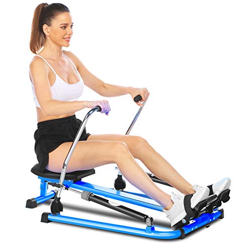 Ancheer Hydraulic Rowing Machine, Full Motion Adjustable Rower With 12 Level Resistance & Lcd Monitor & Soft Seat & 45 Inch Long Rail For Indoor Cardio Exercise, Office/Home/Apartment #TOP10