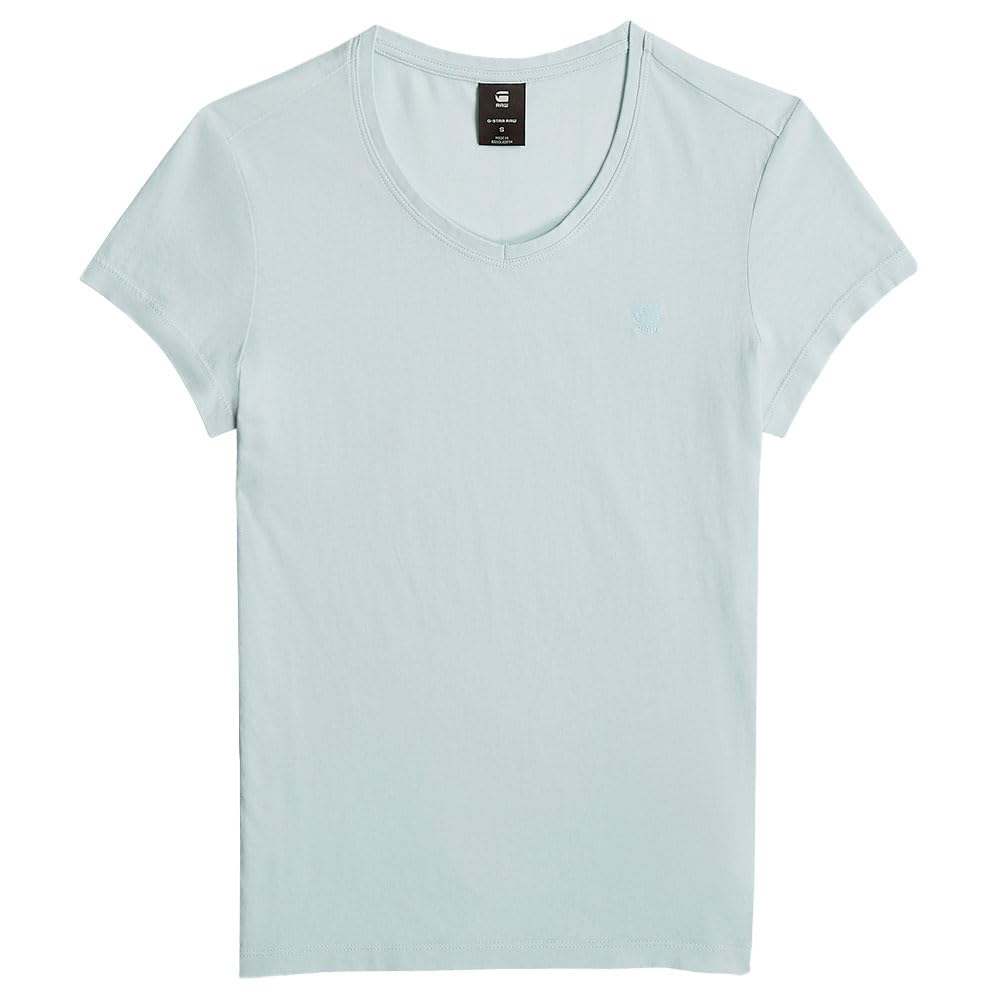 G-STAR Eyben Women's Slim V-Neck Top 2.0, Blue (Plein Air D24533-4107-h001), S