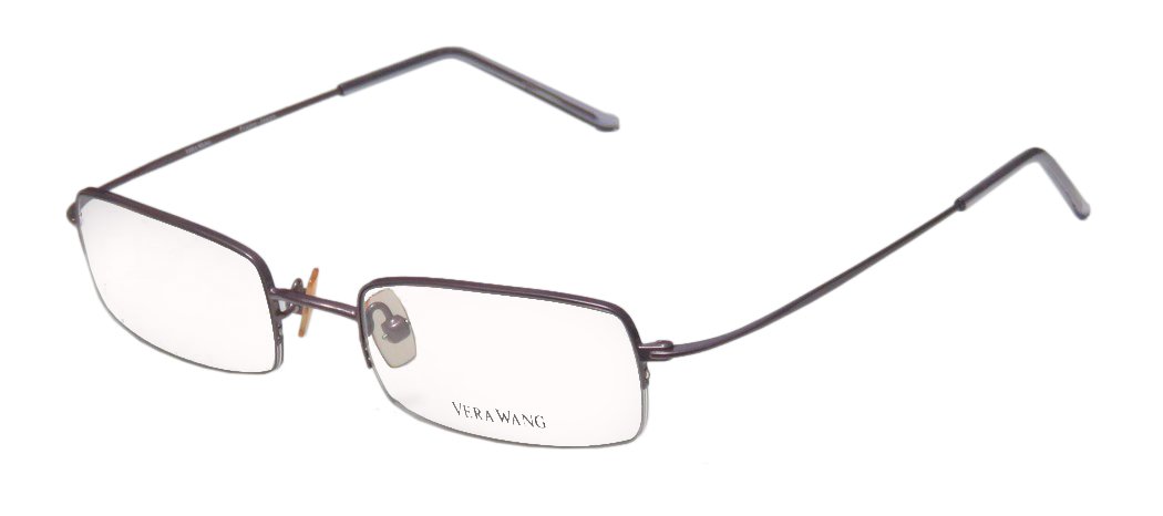 Vera Wang V23 For Ladies/Young Women/Girls Designer Half-rim Inexpensive Demo Lens Hard Case Eyeglasses/Spectacles (46-18-133, Purple)