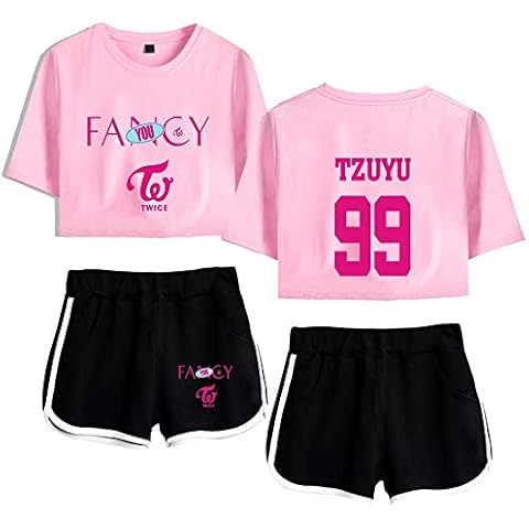 NCTCITY T-Shirt Tracksuits Summer Two Pieces Sets Album Sport Short Sleeve Crop Tops and Shorts Set NA YEON JUNG YEON MOMO SANA JI Hyo MINA DAHYUN CHAE Young TZUYU Cover