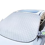 SELENEFF フロントガラスカバー 凍結防止シート カバー 汎用 軽自動車 SUV 凍結防止カバー 車用凍結防止カバー 車 フロントガラス サンシェード 外付け 車用 凍結防止 雨 雪 雹 対策 カーカバー ハーフカーカバー UVカット 日よけ (L)