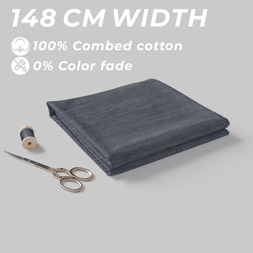 Image of BIGREAMS Unstitched Yarn Dyed Pure Cotton Denim Shirt Fabric - 58 inch Wide