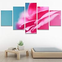 SIGNWIN 5 Panel Canvas Wall Art Botanical Chic Closeup Expressive Multicolor Photography Realism Ultra for Home Decorations Ready to Hang - 60