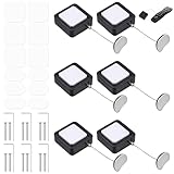 6Pcs Remote Control Tether Cord and Holder 6.5 Ft Retractable Security Cable Lock with Double Sided Adhesive and Screws, Adjustable Cable Leash Length Rope Lanyard Lock for TV Tablets Showroom