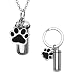 Jovivi - Collier avec pendentif en forme d'urne personnalisable et porte-clés - En acier inoxydable, taille unique, Acier inoxydable