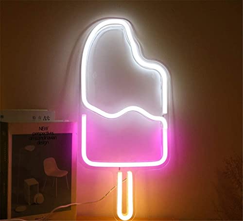 Ulalaza Neon Light Sign LED Popsicle Night Lights USB Operated Decorative Marquee Bar Pub Store Club Garage Home Party Decor, One Size