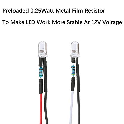 12 Volt LED Assorted Kit (56pcs) - 7 Colors x 8pcs - Pre Wired - Clear Lens - Small LED Lamps