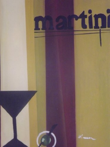 Peinture à l'huile Verre à Martini tableau contemporain salon