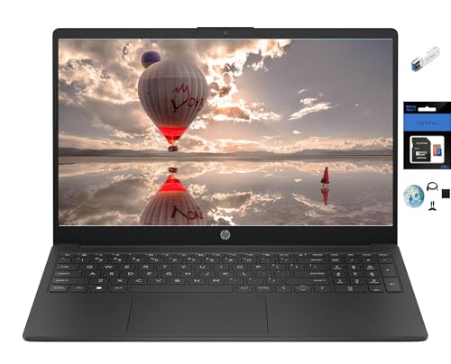HP 15.6 HD Laptop Computer Students Business, Intel Quad-Core Pentium N200, 16GB RAM, 256GB Storage(128GB SSD+ 128GB SD Card), 1 Year Office 365, Win 11 S, Webcam, HDMI, USB-C w/TP Accessory, Black