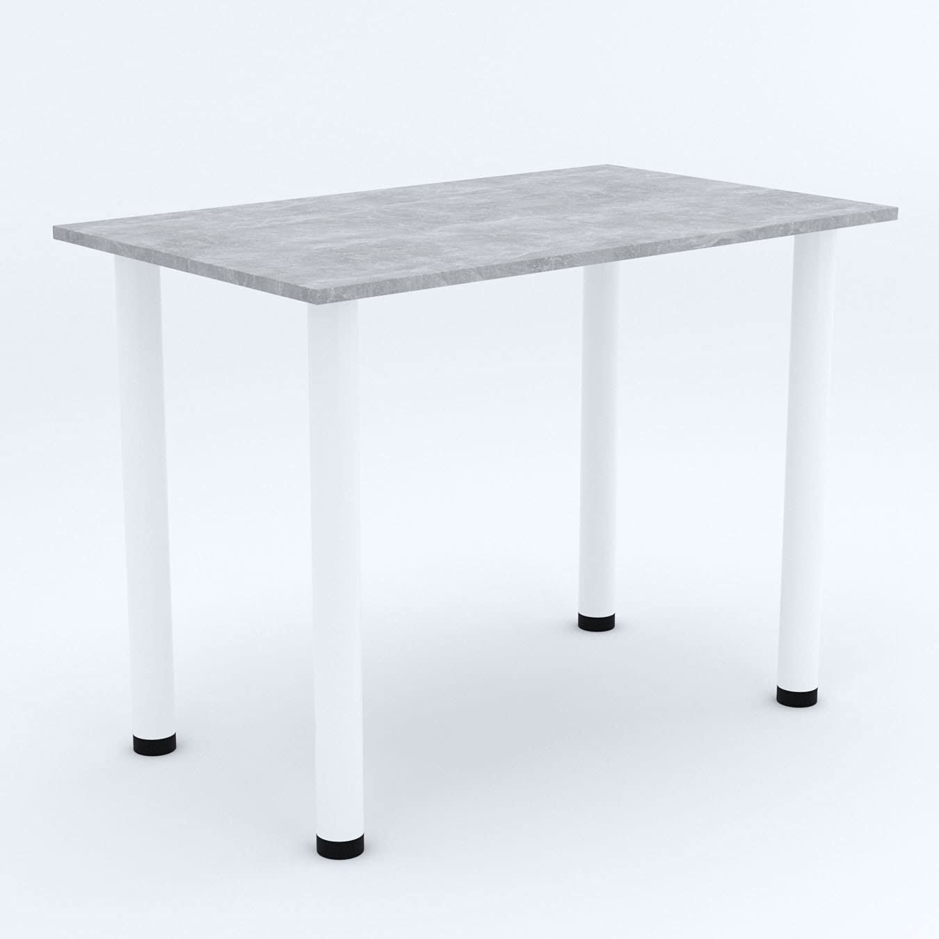 AKKE 60x40 | Esszimmertisch - Esstisch - Tisch mit weißen Beinen - Küchentisch - Bürotisch | Beton