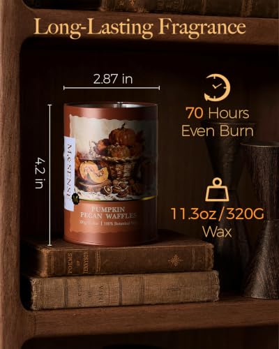 Image of M&SENSE Pumpkin Pecan Pie Scented Soy Candles,11.3 oz Fall Candle Non Toxic,Aromatherapy Candle for Stress Relief Meditation Relaxing