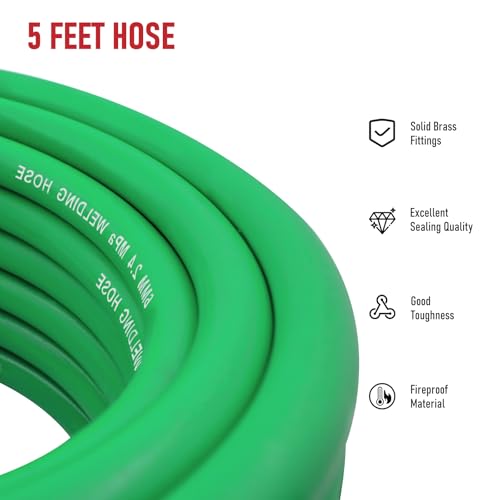 Image of RX WELD Inert Gas Welding Hose - Argon Flow Hose (Green, 5FT)