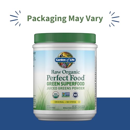 Garden of Life Raw Organic Perfect Food Green Superfood Juiced Greens Powder - Original Stevia-Free, 30 Servings, Non-GMO, Gluten Free Whole Food Dietary Supplement, Alkalize, Detoxify, Energize - Image 3