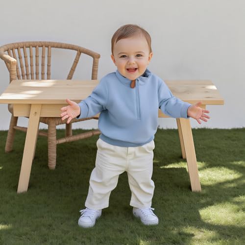 Toddler Baby Boy Girl Crewneck Sweatshirt Kids Cotton Long Sleeve Solid Color Pullover Top Fall Winter Clothes2