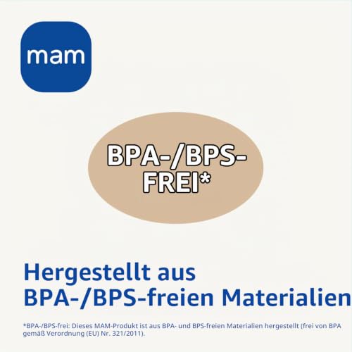 MAM Glasflasche, 2-4 Monate, 260 ml, mit Sauger 2 mit mittlerem Durchfluss aus Silikon, leicht zu reinigen, Blau, 1 Stück – Ansicht 6