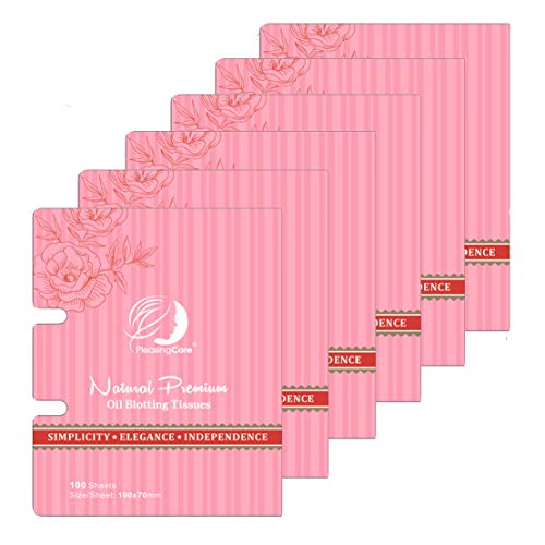 Image of Rose Oil Blotting Sheets - 600 Count (6 Packs of 100), Pink Blotting Paper with Natural Rose Flower Particles, Makeup-Friendly Oil Absorbing Tissues for Oily and Sensitive Skin