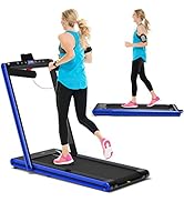 GYMAX Folding Treadmill, 2 In 1 Under Desk Electric Running Machine