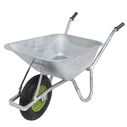 TRUTZHOLM Profi Schubkarre 100L 250 kg Traglast Vollgummirad 4.00-8 mit Stahlfelge Kugellager Schiebetruhe für Garten und Baustelle robust langlebig extra stabiles Chassis