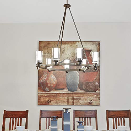 Image of Canomo 3 Packs 6 Inch x 4 Inch Bubble Seeded Glass Light Shade Glass Lamp Shades Cylinder Replacement with 1-5 /8 Inch Fitter for Wall Lamps Chandeliers or Ceiling Light