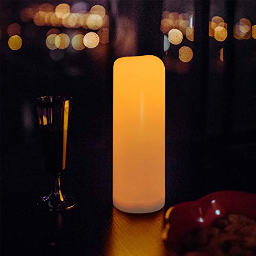 Image of iZAN 1 PCS Outdoor Flameless LED Pillar Candle with Remote & Timer - Long Lasting Waterproof Flickering Battery Operated Electric Candle for Christmas Lantern Party Wedding Decoration 3 inchx8 inch