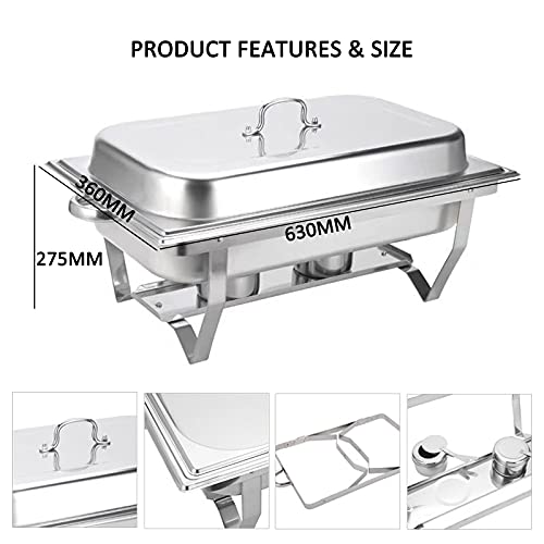 AIZYR Haltbarer Chafing Dish in Voller Größe - Buffetwärmer-Tablett-Set Aus Edelstahl Mit Wasserpfanne… – Bild 6