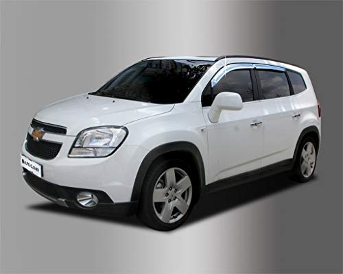 Autoclover - Deflectores de viento cromados para Chevrolet Orlando (4 piezas)