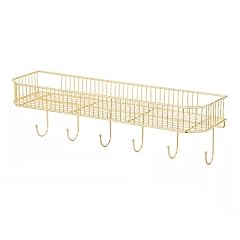 TXGJWRA Shower Caddy Wall Mounted Shelf Organizer with 5 Hooks Stainless Steel Floating Shelves for Bath and Kitchen