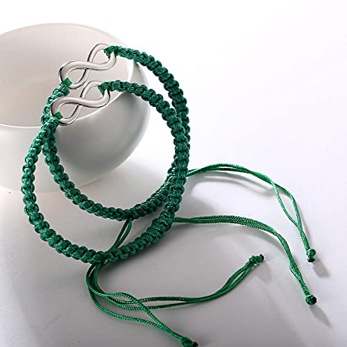 Image of COLORFUL BLING Lucky 8 Infinity Couple Bracelet Braided Leather Rope Bangle Wrist Adjustable Chain Fit 7-9 Inch for Lover Friendship