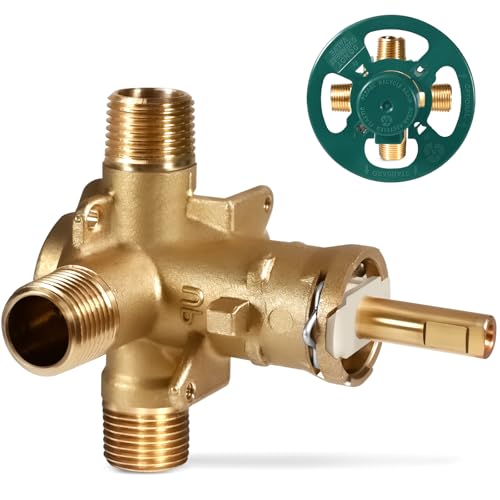 2510 Shower Valve Compatible Component suitable for Moen Posi-Temp valves 1/2 Inch 4-Port External Thread Rough-in Valve with 1222 Shower Cartridge Brass Material