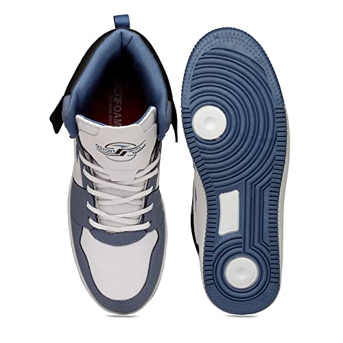 ASIAN Carnival-13 High Top Casual Chunky Fashion Sneakers Shoes with Rubber Outsole for Men & Boys SLATE BLUE