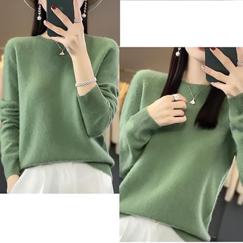Cashmere Sweaters for Women, Crew Neck Long Sleeve Soft Pullover Sweater2