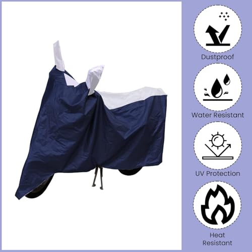 Image of Mototrance Sporty Blue Bike Body Cover Compatible with Honda Dream Yuga