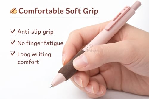 Image of KiddieWorld Coffee Theme Gel Pens Set of 5 | 0.5mm Fine Tip Blue Ink Pens | Soft Grip Smooth Writing Pens | Aesthetic Cute Stationery for Students, Office, Journaling & Gifts