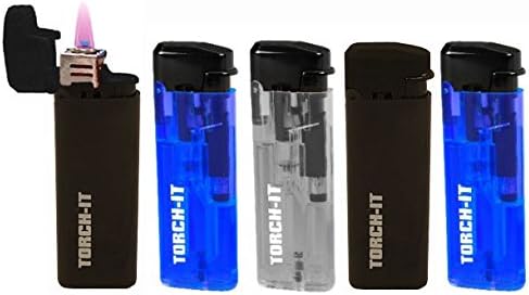 5 Pk Spark Torch-It Turbo Windproof Refillable Adjustable Butane Torch Lighters