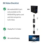 Cable Matters 8K USB C to DisplayPort Adapter (USB C to DP Adapter) Support 8K (7680x4320) DisplayPort 1.4 - Thunderbolt 3 Compatible for iPhone 15 Pro Max Plus, MacBook Pro, Dell XPS, Surface Book 2 - Image 4