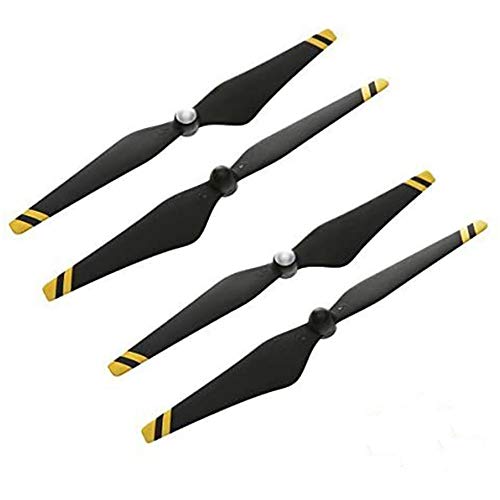 DJI Phantom 2 & 3 Series Carbon Fiber Reinforced Self-Tightening Propellers Props, 24 x 12.7cm, 2 Pack, Black with Yellow Stripes