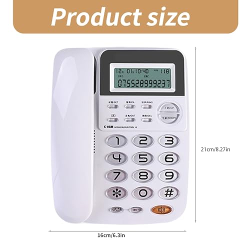 Téléphone filaire double interface C168 fixe de bureau sans pile avec sonneries configurables - 5
