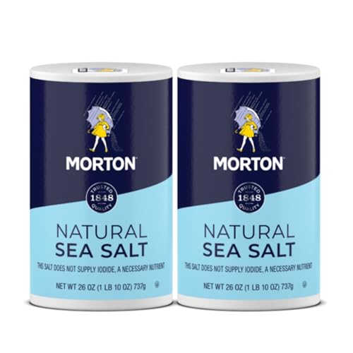 Morton Natural Sea Salt Round, 26oz, 2 Pack