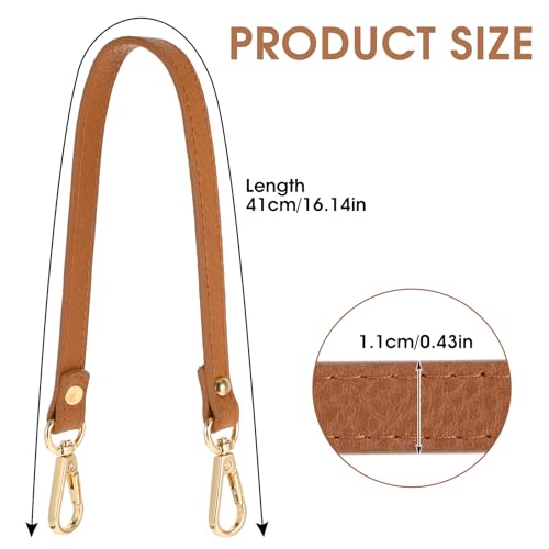Nogeqi 2 Stück Kurz Taschengurt 41 cm Schmal Taschengriffe PU Taschenriemen Schulterriemen Leder Taschenhenkel, Ersatz Handtaschenriemen für Damen Taschen Handtaschen Geldbörse - Schwarz, Braun