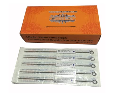 MUMBAI TATTOO BUG PIN KATANA TATTOO NEEDLES WITHOUT NIPPLE (0809RL) ORANGE BOX (PACK OF 50)-picture-30
