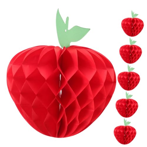 Healifty 6 Pièces Décorations Papier Alvéolé Forme de Pomme pour Fête Anniversaire et Rentrée Scolaire Accessoires Colorés et Amusants pour Ambiance Festive