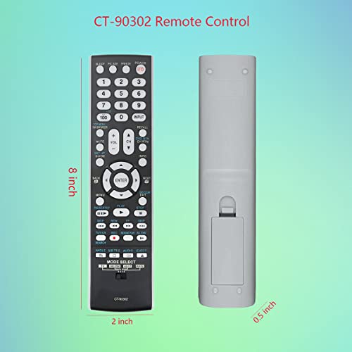 GHUST Controle remoto de substituição CT-90302 CT90302 para Toshiba TV 22AV500U 26AV500U 26AV502R 26