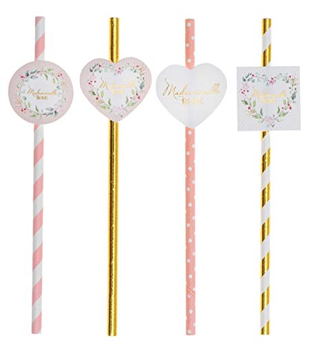 Santex Mademoiselle 7314-5 Pack of 8 Pink Straws