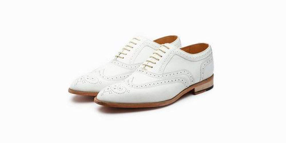 The Royale Peacock White Brogue Leather Formal Lace-up Oxford Shoes for Men (5) (B0CK63NZ8C) Amazon Price History, Amazon Price Tracker