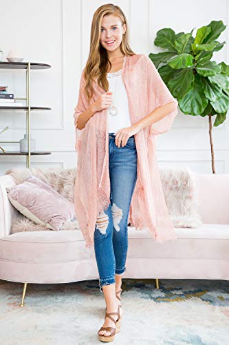 Image of RIAH FASHION Bohemian Sequin Glitter Shawl Wrap Poncho - Kimono Cardigan, Sparkly Metallic Mesh Scarf, Open Knit Crochet