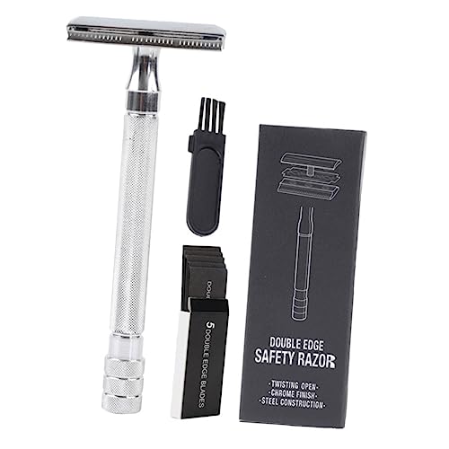 BAZEITFLOW Afeitado Manual con Doble Filo y Brocha Herramienta Segura para Barba y Corporal Diseño Compacto y Duradero para Viajes y Regalo Práctico