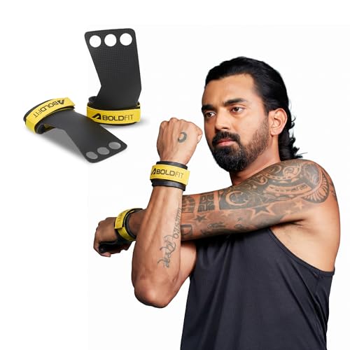 Image of Boldfit Weightlifting Strap with Wrist & Finger Support for Gym Accessories for Men & Women Carbon Fibre Wrist strap for Gym with Palm Wrist Support Deadlift Strap Weightlifting Straps for Grip