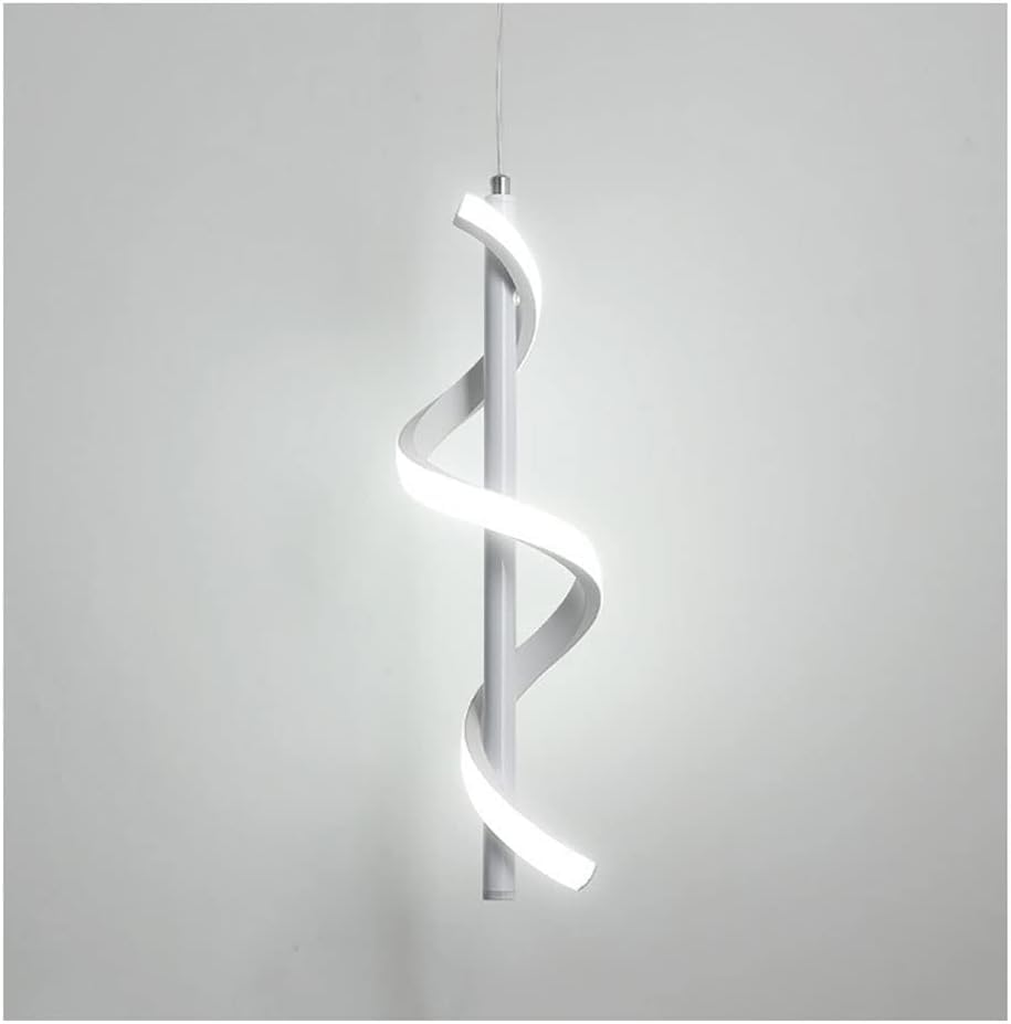 Lustre suspendu acrylique spirale au design artistique et raffiné